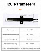 BME280 High Precision Temperature and Humidity Sensor Probe Cable 1M 2M 3M 5M Digital Sensor I2C or RS485 Waterproof Shield