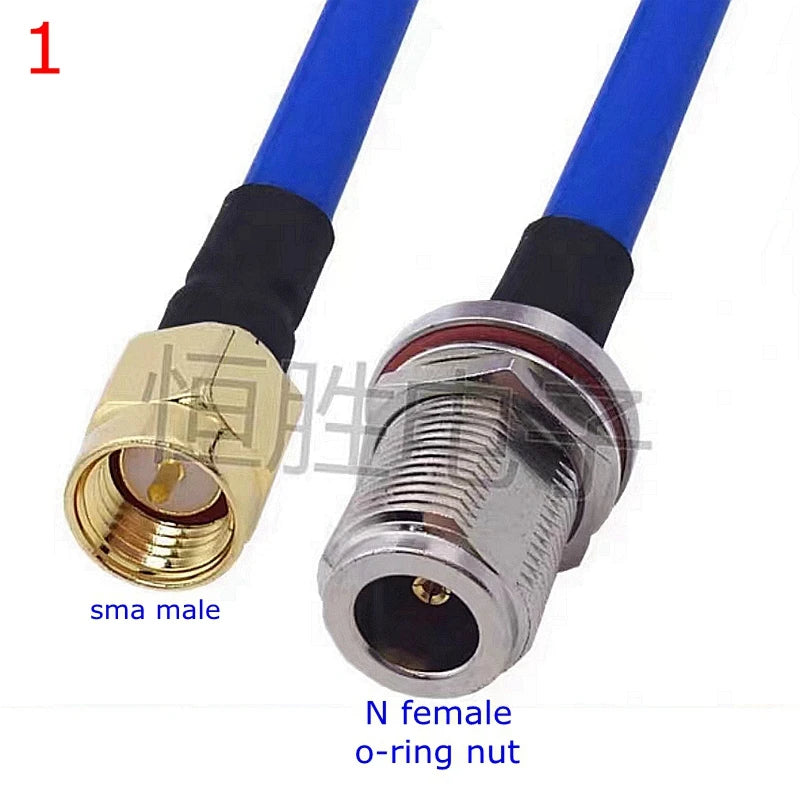 RG402 Coax Cable L16 N To SMA Male Female Connector SMA To N Right Angle Crimp for RG402 High Frequency 0.141 Blue 50ohm RG141