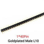 1x40P 1.27mm 2.0mm 2.54mm Round Hole Male Tin Gold Female Pin Header Single Row 0.1" Breakable PCB IC Crystal Transistor Socket
