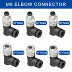M8 Sensor Connector Waterproof Male&Female Plug Straight Angle Screw Threaded Coupling 3pin 4pin 5pin 6pin 8pin