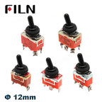 FILN 15A 250V Toggle Switches Miniature Thumb Lever on Off SPST SPDT DPDT Power Rocker Waterproof Cap for Electronics