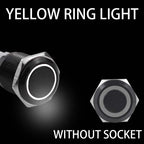 12/16/19/22mm Black shell Push Button Switch Metal Waterproof Latching Momentary LED Light Car Engine Power Switch Blue Red HUSA