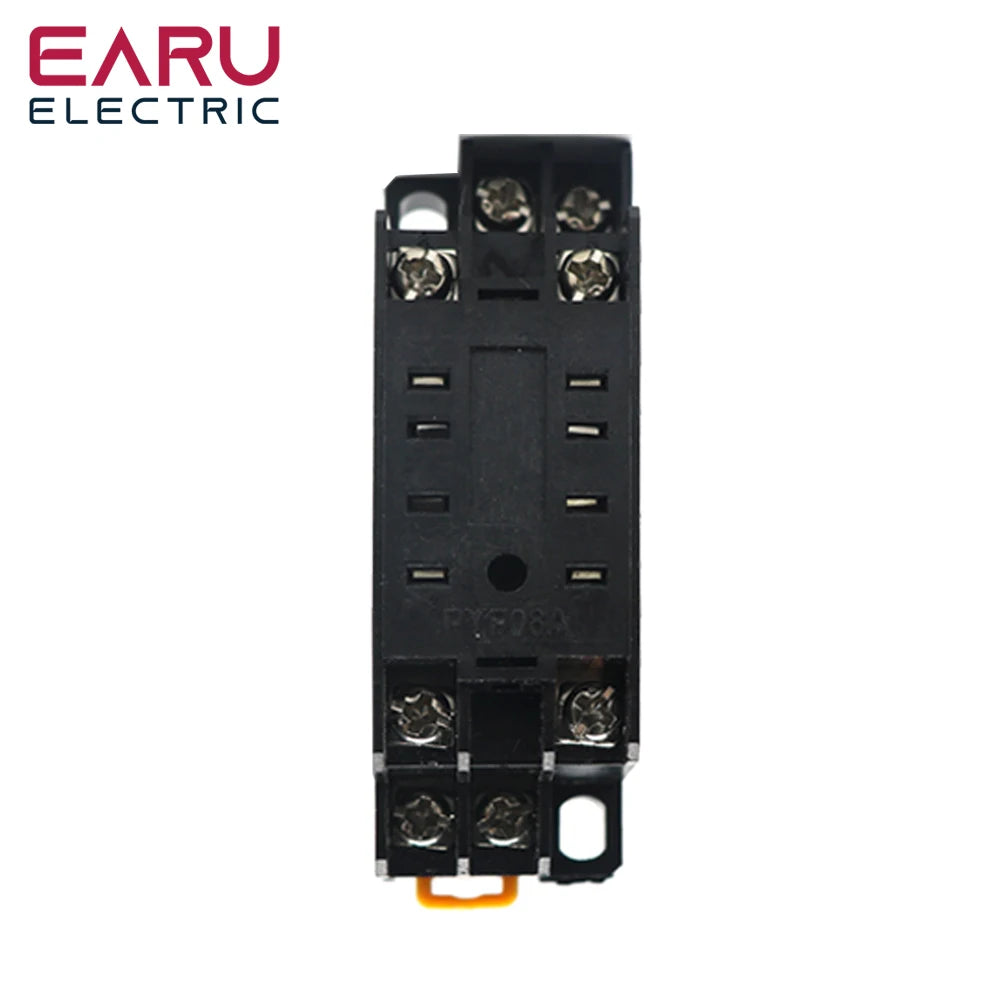 H3Y-2 AC220V Delay Timer with Base Socket Power-On Delay Rotary Knob DPDT 0-30s 60Min Adjustable Timer Relay for Home Automation