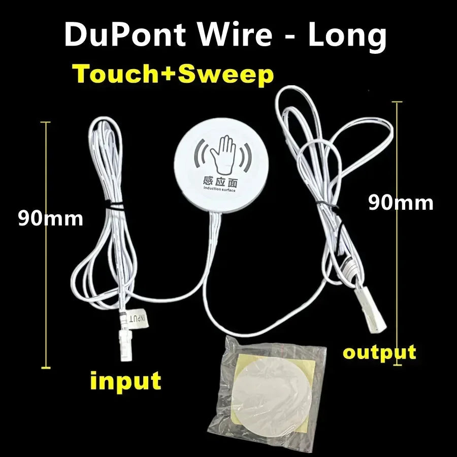LED Light Switch Control Wireless Touch Sensor Penetrable 25mm Wood Panel 12V 24V 60W Hand Sweep Control Dimmable Touch Dimmer