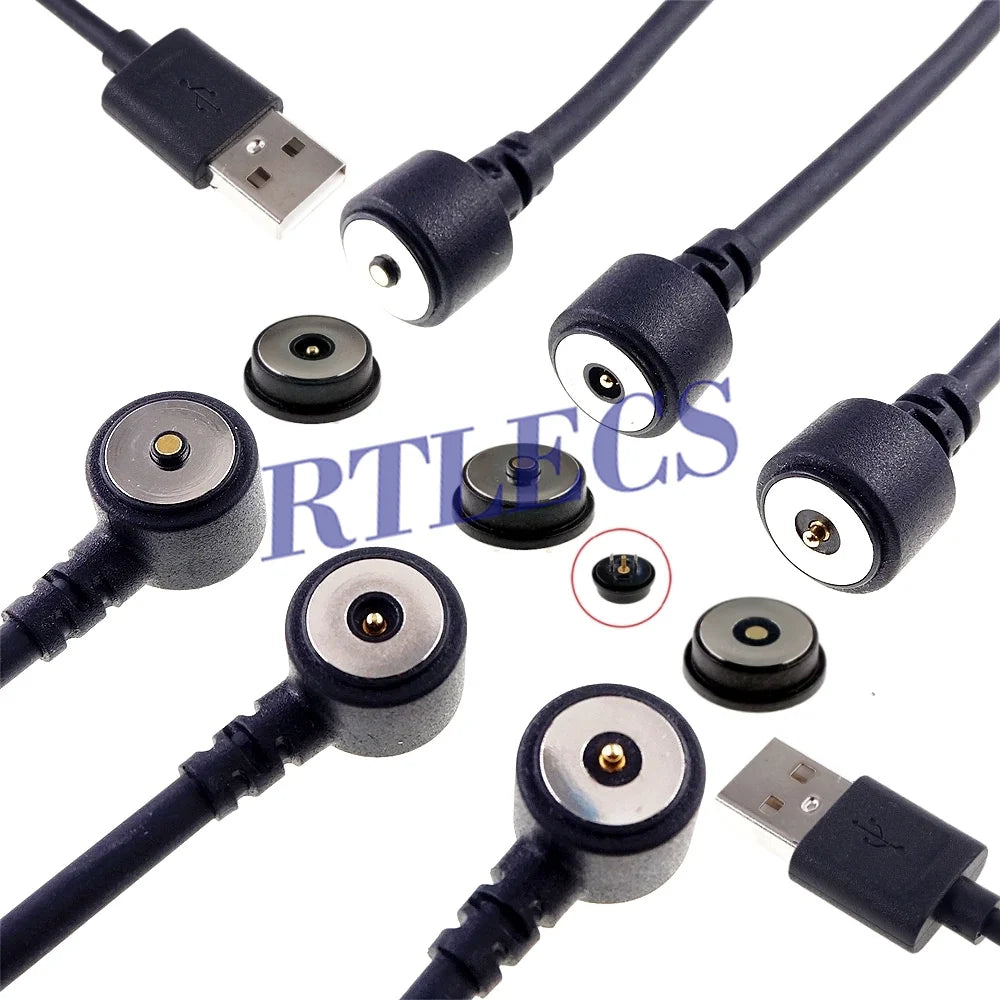 Circular High Current 3A 12V Magnetic Connector Threaded Panel Mount Holes Self-Locking Waterproof Terminals Charging Wire PH2.0