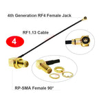 2PCS/lot MHF4 to SMA Jumper RP-SMA/ SMA Male to IPX-4 MHF4 Female Jack WIFI Antenna Extension Pigtail RG113 RF1.13 Cable Adapter