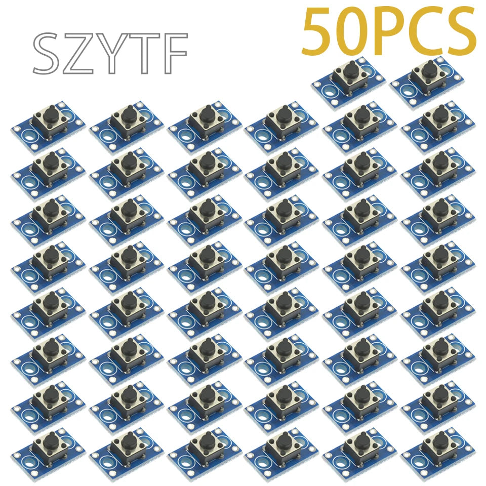 1-100PCS x6mm Tactile Push Button Switch Module with Pins for Arduino Raspberry Pi DIY PCB
