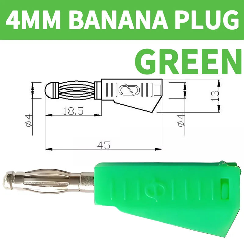 4mm 90 Degree Stackable Banana Plug, Solderless Side Entry Connector for Multimeter Test Leads, Audio Equipment and Power Supply