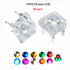 5mm F5 Piranha LED White Red Green Amber Clear 5mm 20MA LED Diode Light-Emitting-Diodes 4-pins Piranha LED Diodos Brightness