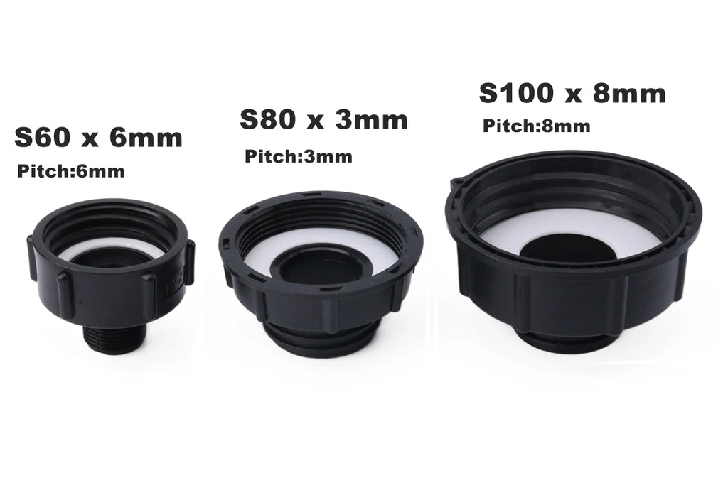 1000 Liter IBC Tank Adapter S60 x 1/2" 3/4' 1" 1.5 2" S100 Thread Connector Ton Barrel Joints IBC Tank Fitting
