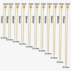 100pcs/Lot Golden Color Stainless Steel Ball Head Pins PVD Needle Pin DIY Jewelry Accessories Base De Aretes Acero Inoxidable