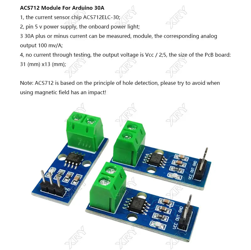 ACS712 5A 20A 30A Range Hall Current Sensors Module ACS712 Module For Arduino 5A 20A 30A