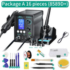 LUXIANZI 8589D+ 2 IN 1 Hot Air Gun Soldering Station With LED Digital Display For BGA PCB IC Repair Tool SMD Rework Station