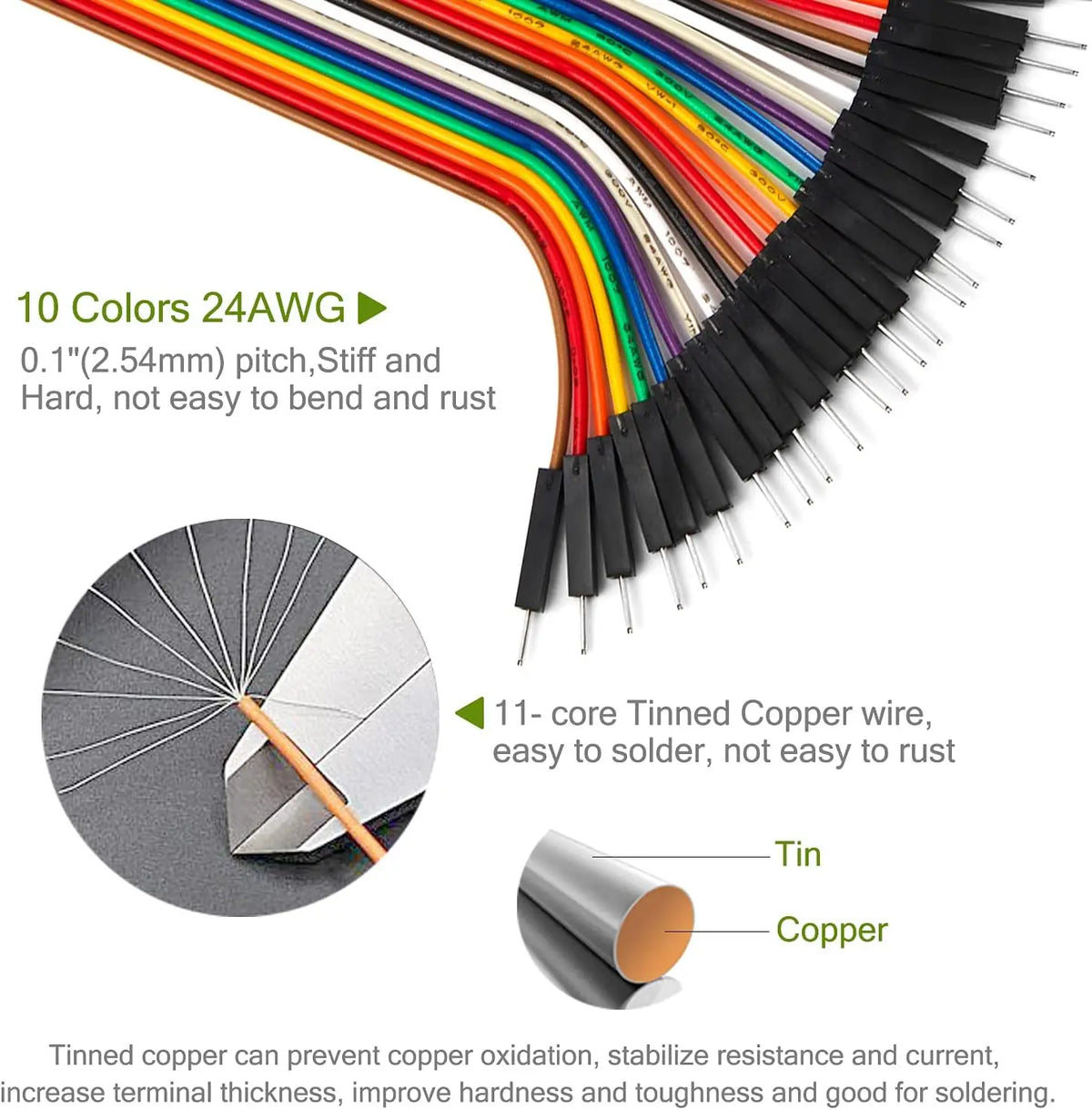 40PIN 20/10CM Dupont Cable Male to Male Female Jumper Wire for Arduino DIY Kit 3 Different Connections for Electronics Projects