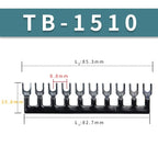 10/20/50/100PCS TB1512 / TBD-15A 12 Position Pre Insulated Fork Type Terminal TB Connection Strip Barrier Strip Jumper Connector