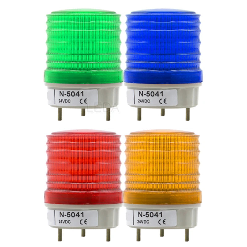1Pcs N-5041 Without Sound Small Warning Lights LED Flash/Constant Adjustable Alarm Lamp Bolt Installation Red Yellow Green Blue