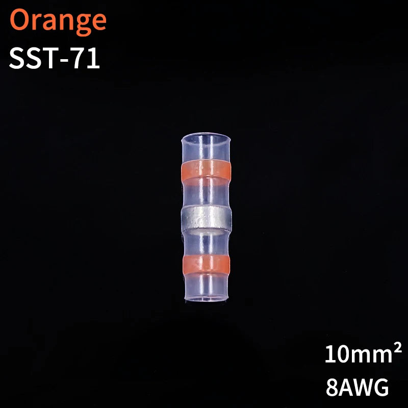 10/50/500pcs Solder Seal Wire Connectors 3:1 Crimp Heat Shrink Insulated Electrical Terminals Butt Splice Waterproof Sleeve