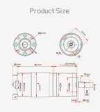 Planetary Reduction Motor 42GP-775 High Torque 12V/24V Can Rotate Forward and Reverse 8PRM~1600PRM, Maximum Torque 253KG.CM