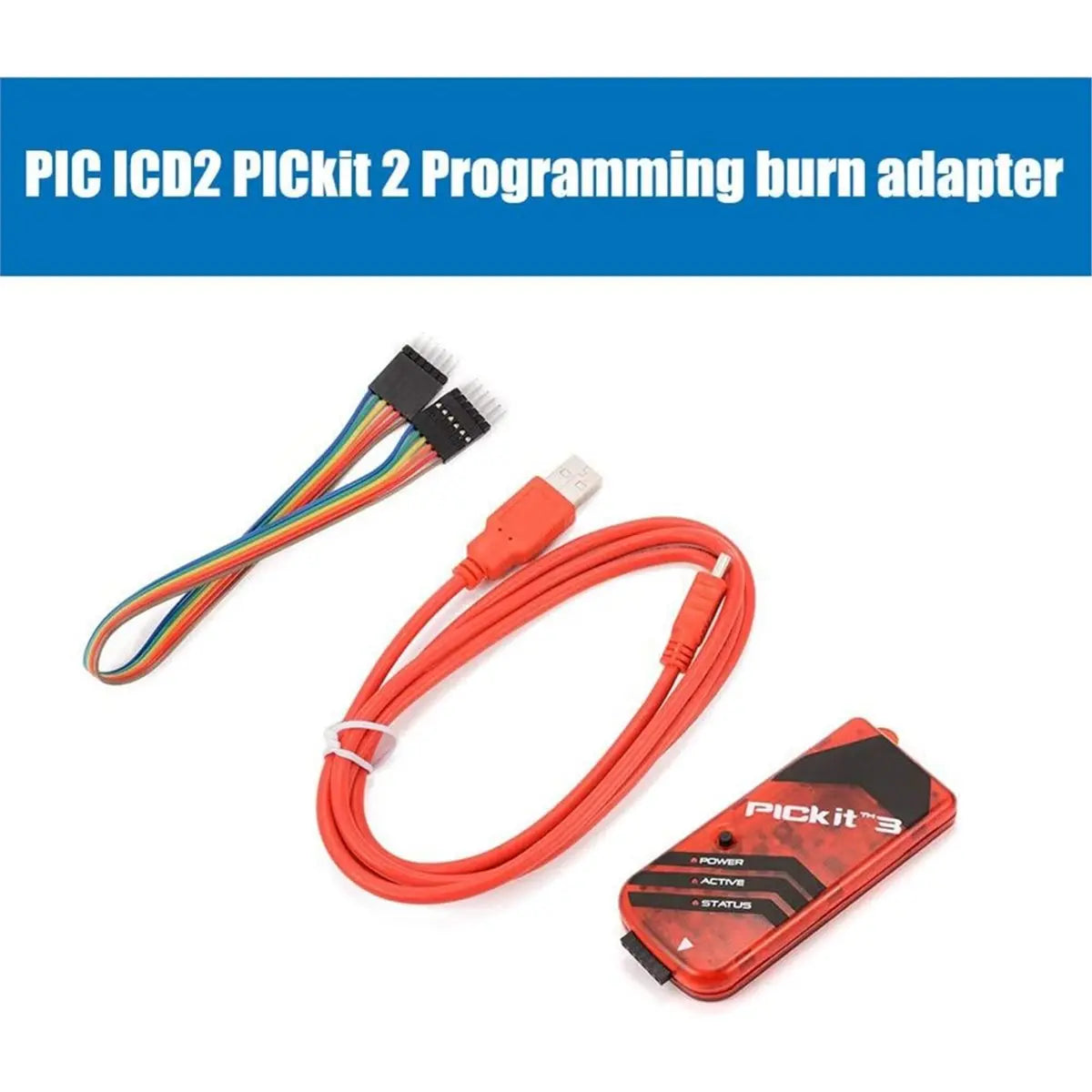 A10I 1PCS PICkit3 Electronic Chips Emulator MPLAB PICkit 3 PIC Microcontroller Chip in-Circuit Debugger Programmer