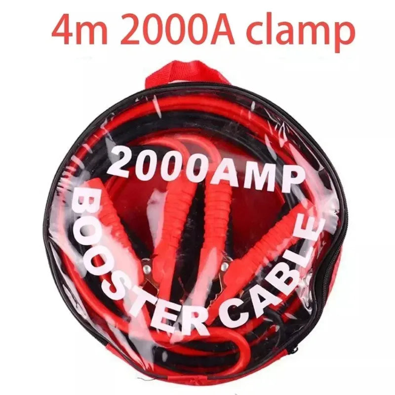 2000A 4M Heavy Duty Car Battery Jumper Cables Emergency Start Booster Cables with Anti-Corrosion Clamps for Car Truck Motorcycle