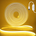 IP68 Waterproof Flexible Neon Rope Light USB COB LED Strip 5V ON OFF Switch 320 LEDs/m Natural Warm White 0.5m 1m 2m 3m 4mm 5m