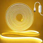 IP68 Waterproof Flexible Neon Rope Light USB COB LED Strip 5V ON OFF Switch 320 LEDs/m Natural Warm White 0.5m 1m 2m 3m 4mm 5m