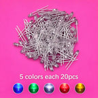 SAMIROB 60/100Pcs 3mm LED Diode Kit F3 Schottky Assorted Diode Red White Green Blue Yellow Orange Pink Purple Warm White for DIY