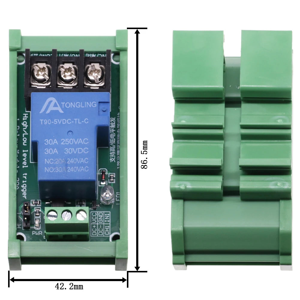 1 2 4 Channel Relay Module 30A With Optocoupler Isolation 1 Way 5V 12V 24V Supports High And low Triger Trigger