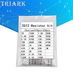 330/660/1650pcs 33values 0402 0603 0805 1206 1210 2512 SMD Chip Resistor Kit 1R~1M 10R 100R 220R 1K 10K 100K 680K sample pack