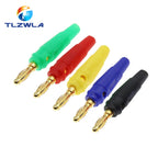5PCS New 4mm Plugs pure copper Gold Plated Musical Speaker Cable Wire Pin Banana Plug Connectors