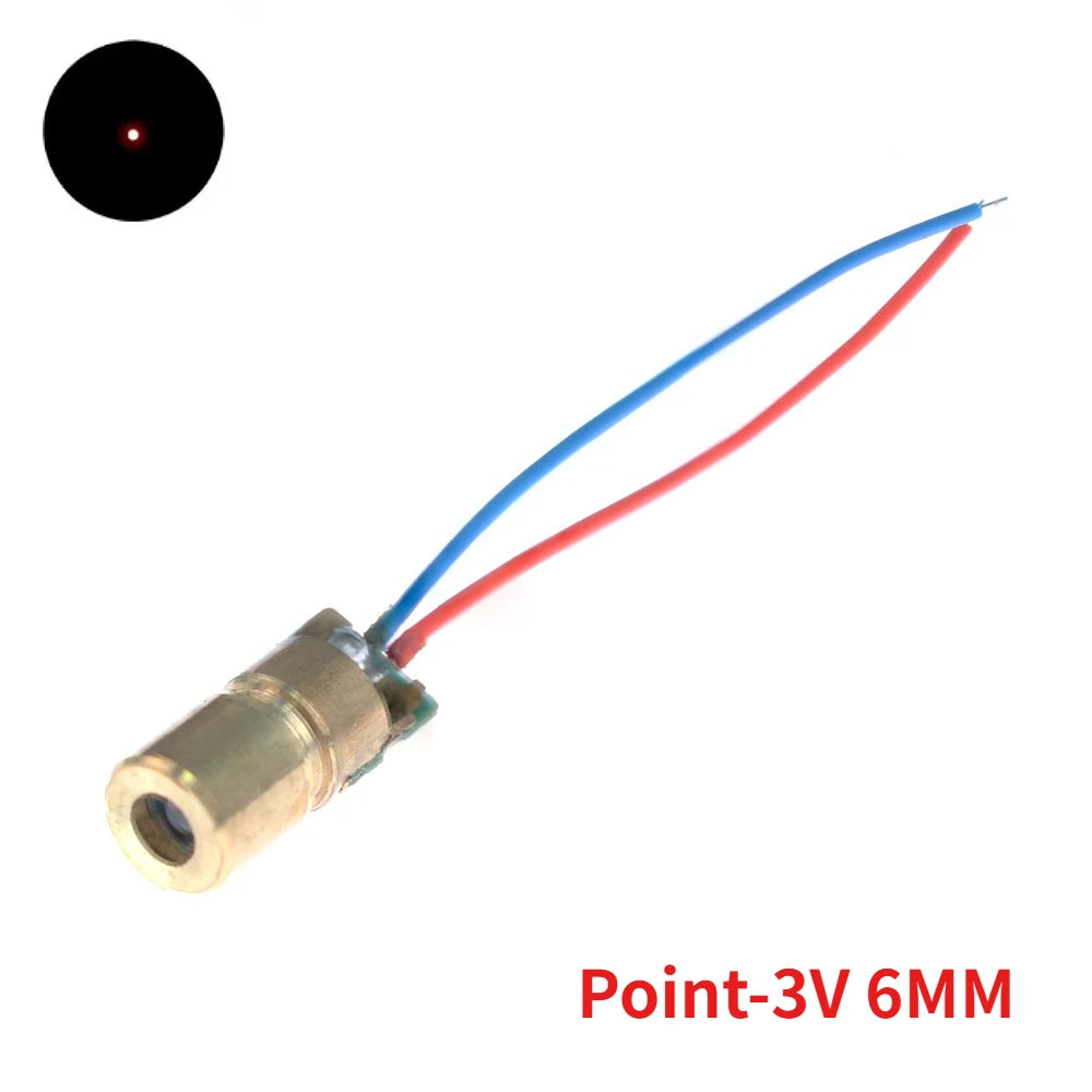 650nm 5mW Red Laser Module Dot/Line/Cross Laser Module Head  Focus Glass Lens, Industrial Grade for DIY