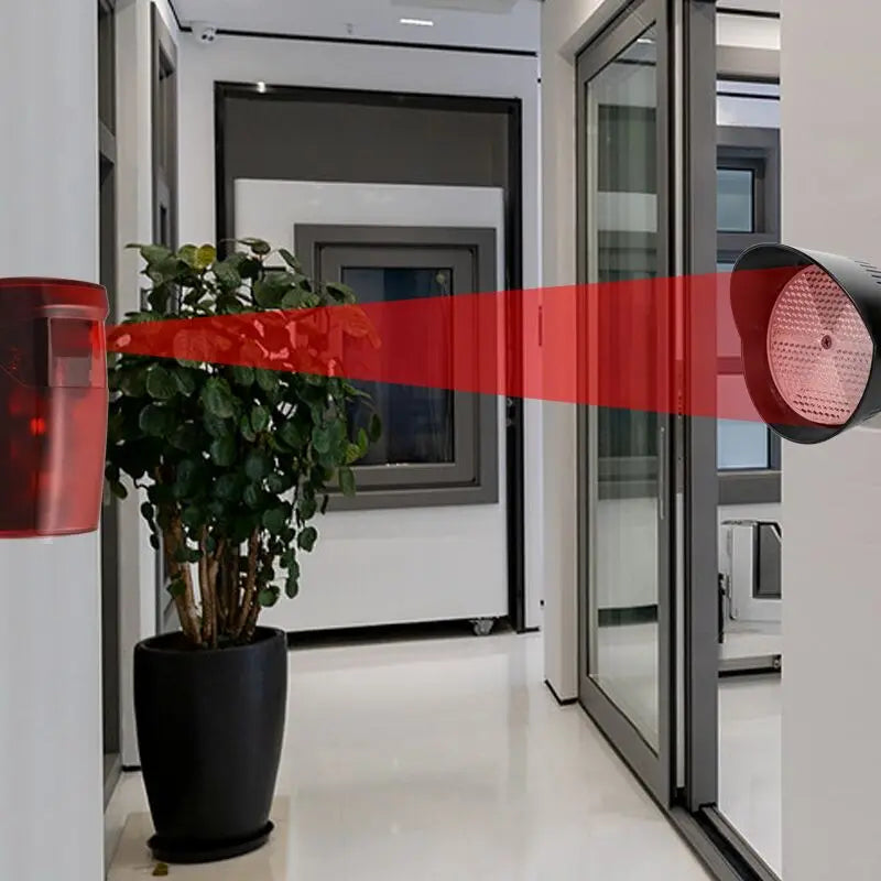 12M Automatic Door Reflective Detector Sensor Swing Sliding Garage Door Opener Safety Beam Infrared Photocell