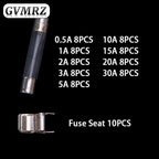 72pcs 6*30MM 0.5A-30A Glass Fuse Tubes 250V Box 0.5A 1A 2A 3A 5A 10A 15A 20A 30A 6x30MM