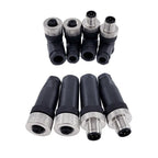 1Pc M12 Sensor Connector Waterproof Straight Angle Male Female Screw Threaded Plug Coupling 3 4 5 8 Pin