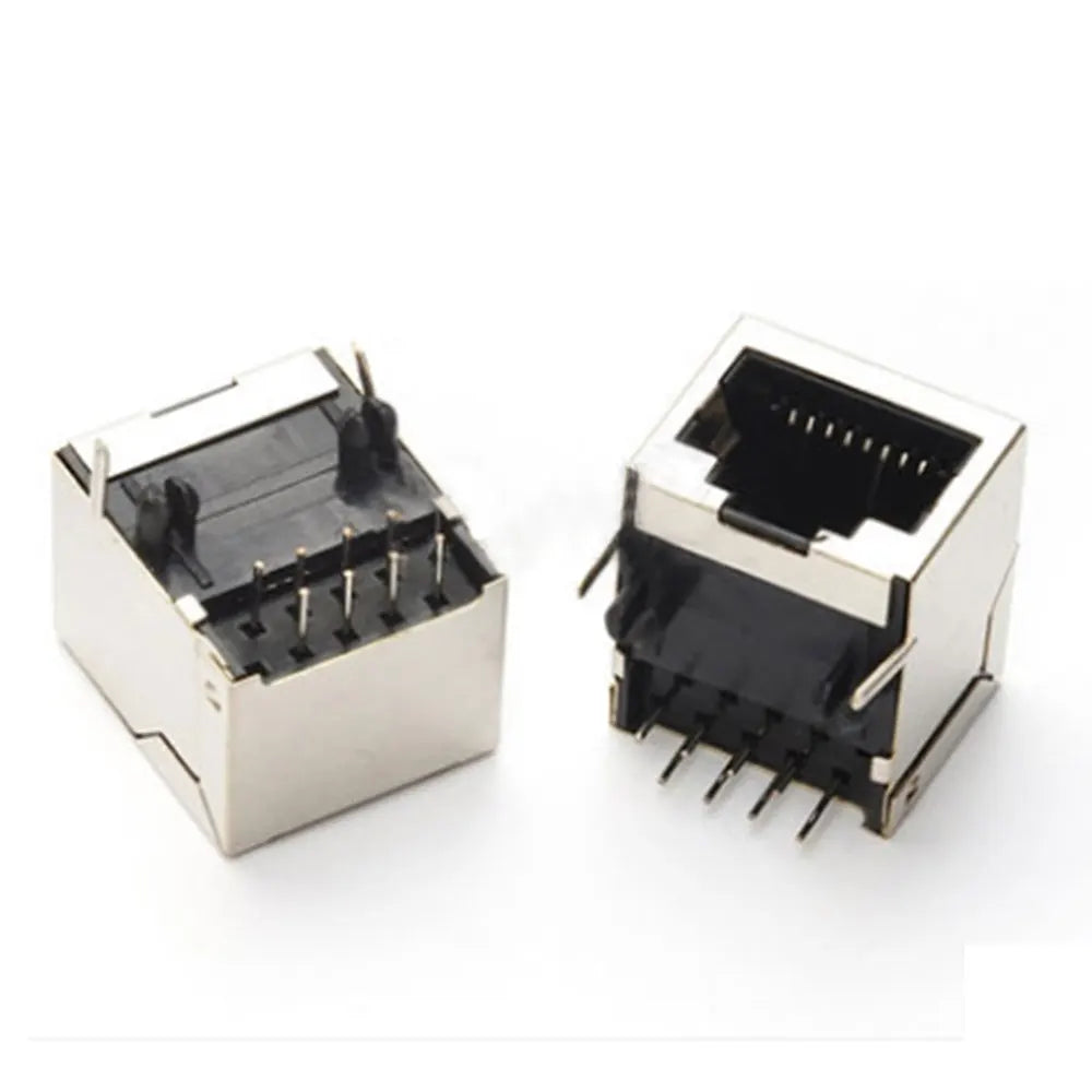 2PCS Metal RJ45 Shield Network Jack 8 Pin PCB SMT/horizontal/vertical Board Female Socket Connector 8P8C