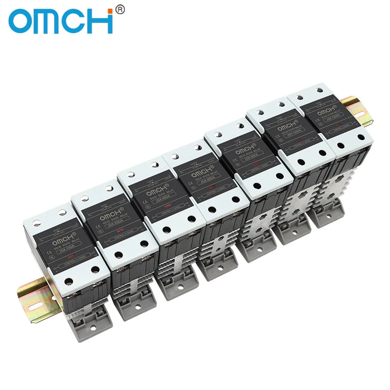 OMCH DIN Rail SSR Solid State Relay With Aluminum Heat Sink DA AA DD 3-32VDC 10A 25A 40A 60A 80A 100A 120A Single Phase Control