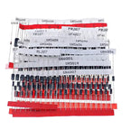 14 Values Fast Switching Schottky Diode Assorted Kit 1N4001 1N4004 1N4007 1N5408 UF4007 FR207 1N5817 1N5819 1N5822 1N4148 RL207