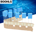 100pcs Polypropylene Safety Plastic Film Correction Capacitor 100V 102 222 472 103 473 104 474 1nF 10nF 0.1UF 0.22UF 0.47UF 1UF