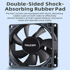 TEUCER 8015 Computer Case Fan 80mm/92mm 4-pin PWM High Airflow Ultra-thin Cooling Fan 1200-3000RPM Cascadable FDB Bearing Fan
