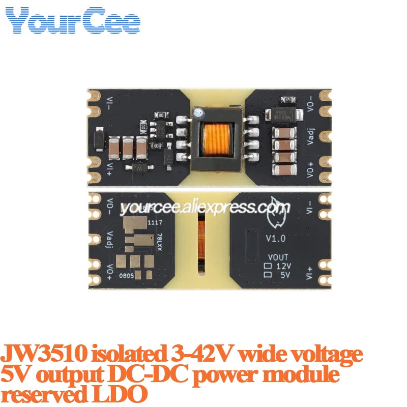 10pcs/1pc XC5015 JW3510 XC7010 Isolated Power Supply Module DC-DC Wide Voltage 9-42V to 5V 12V ±5V ±12V Output Reserved LDO