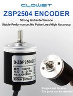Cloweit 25mm Incremental Encoder 4mm Shaft Rotary  100 200 360 400 500 600 800 PPR 5-24VDC E6A2-CWZSE Automation Sensor Switches