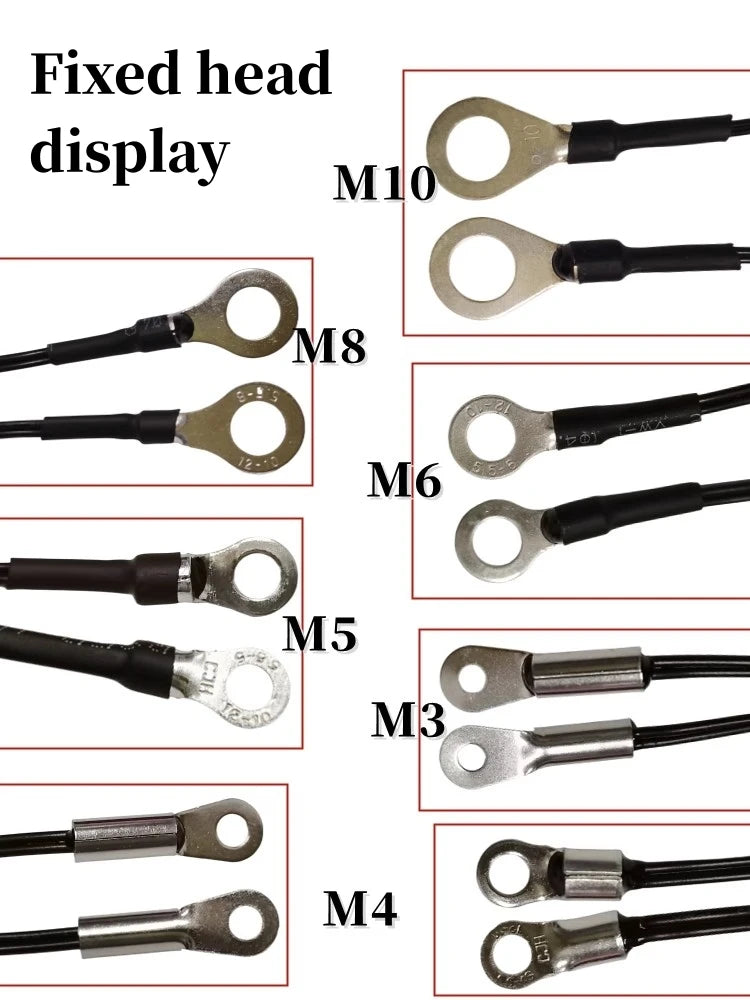 NTC Temperature Sensor Temperature Measurement Thermistor 10K B3950 1% M3M4M5M6M8M10 Inverter Fan Wire Ear Fixed Probe