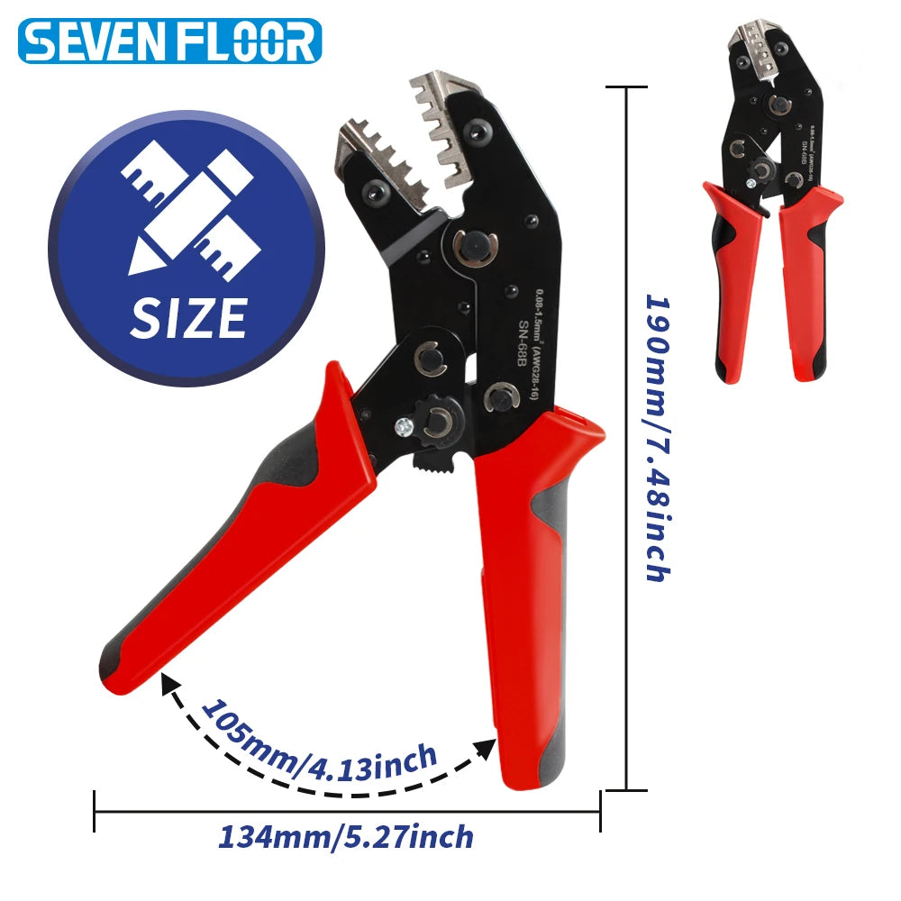 Wire Crimping Plier for JST PH 2.0mm,XH 2.5mm,VH 3.96mm,JWPS 4.0mm&Dupont Open Barrel Terminals Crimper SN-68B Crimping Tool