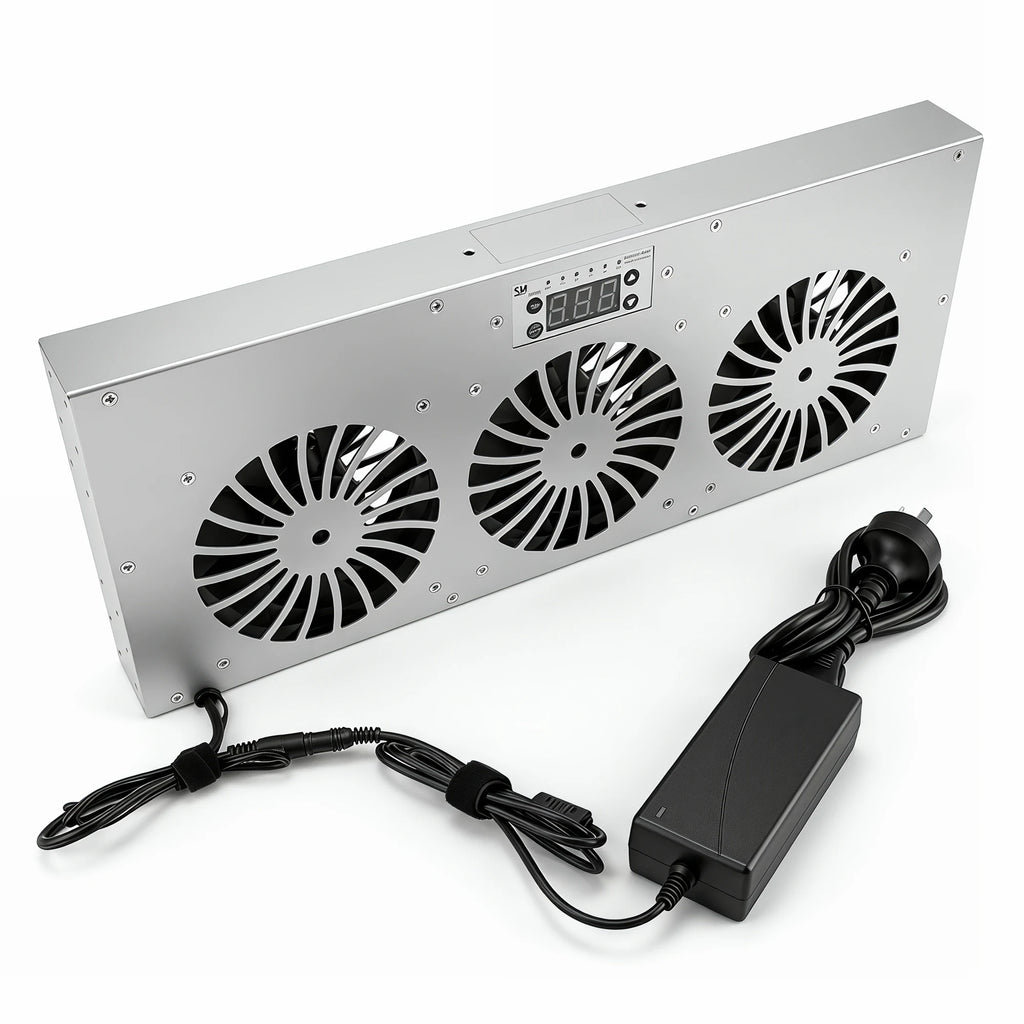 US 19" Rack Cabinet Cooling Fan Module1U/2U Horizontal/Vertical Mount Temperature Control Server Chassis Fan Black/Silver