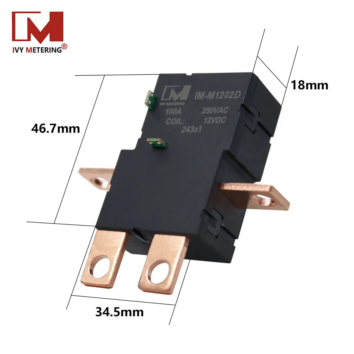 IM-M1202D IEC UC3 100A magnetic immune 500mT 2 Phase Motor Driven Latching Relay