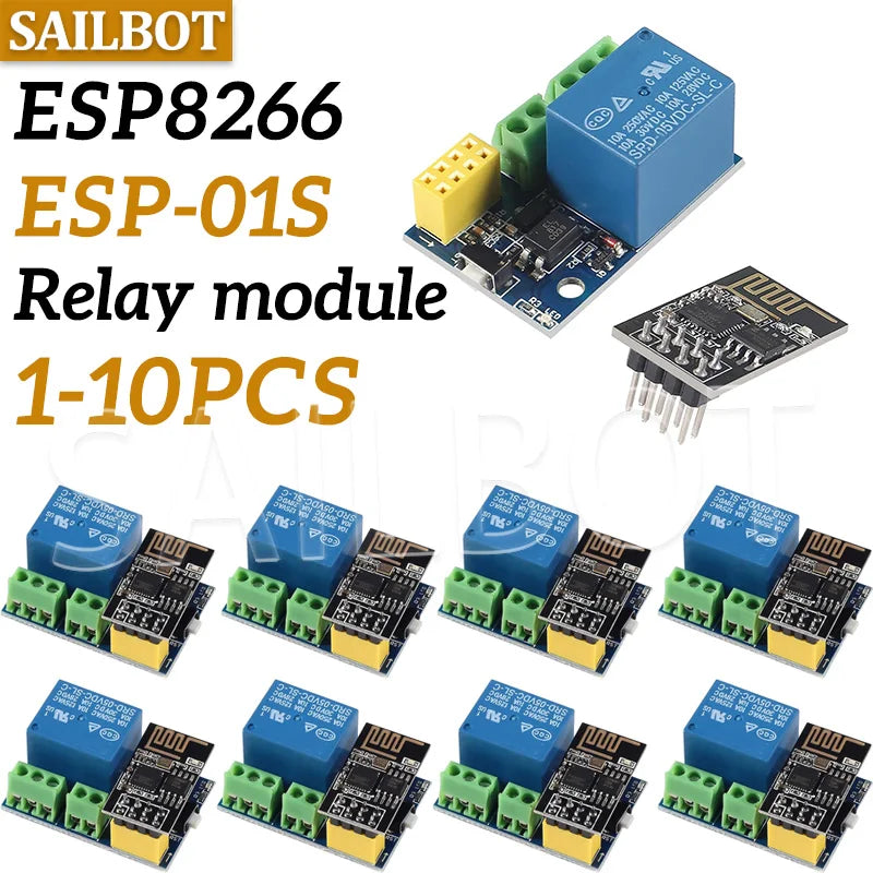 1-10PCS ESP8266 ESP-01S 5V WiFi Relay Module Things Smart Home Remote Control Switch For Phone ESP01S Wireless WIFI Module