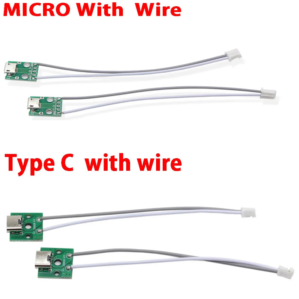 TYPE-C MICRO USB To DIP Adapter Female Connector B Type PCB Converter Breadboard USB-01 Switch Board SMT Mother Seat With Wire