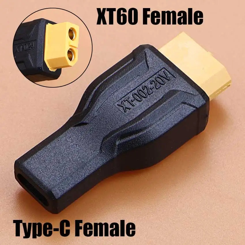 XT60 To USB Type C DC Power Connector Set XT60 Female To Type-C DC 5.5x2.1 5.5x2.5 Jack Charging Plug Adapter For UAV Laptops