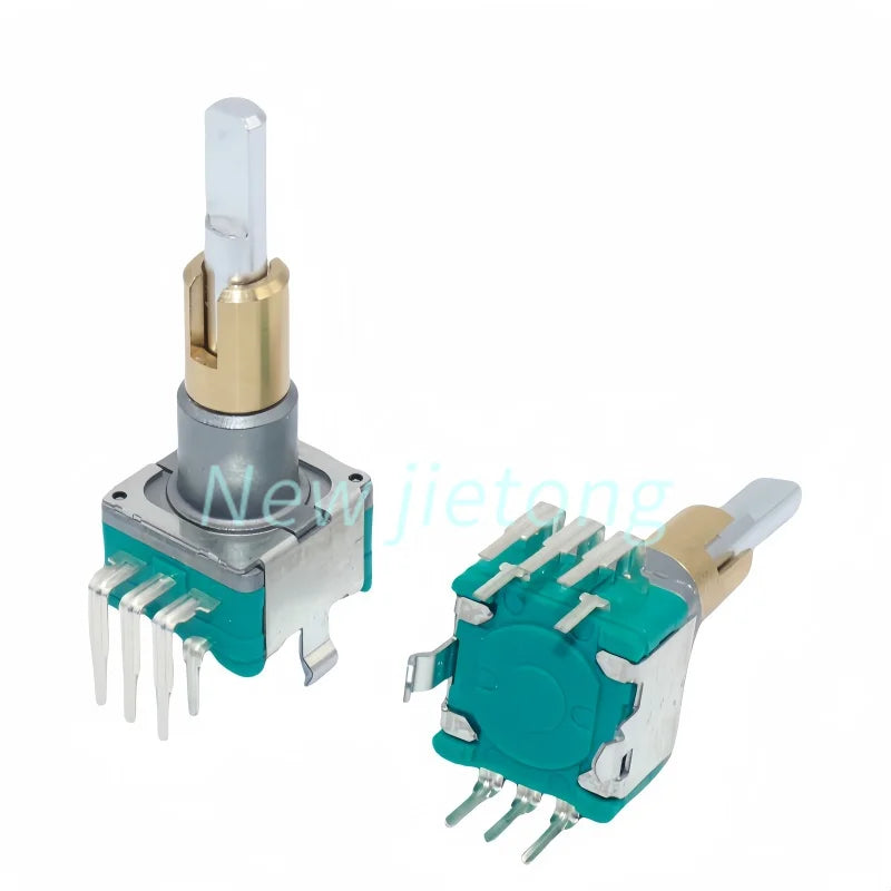 2PCS EC11 Encoder EC11EBB24C03 Dual-Shaft Axis with Push Button Switch EC110701N2B 30 Position 15 Pulse 8Pins 25MM Half Shaft