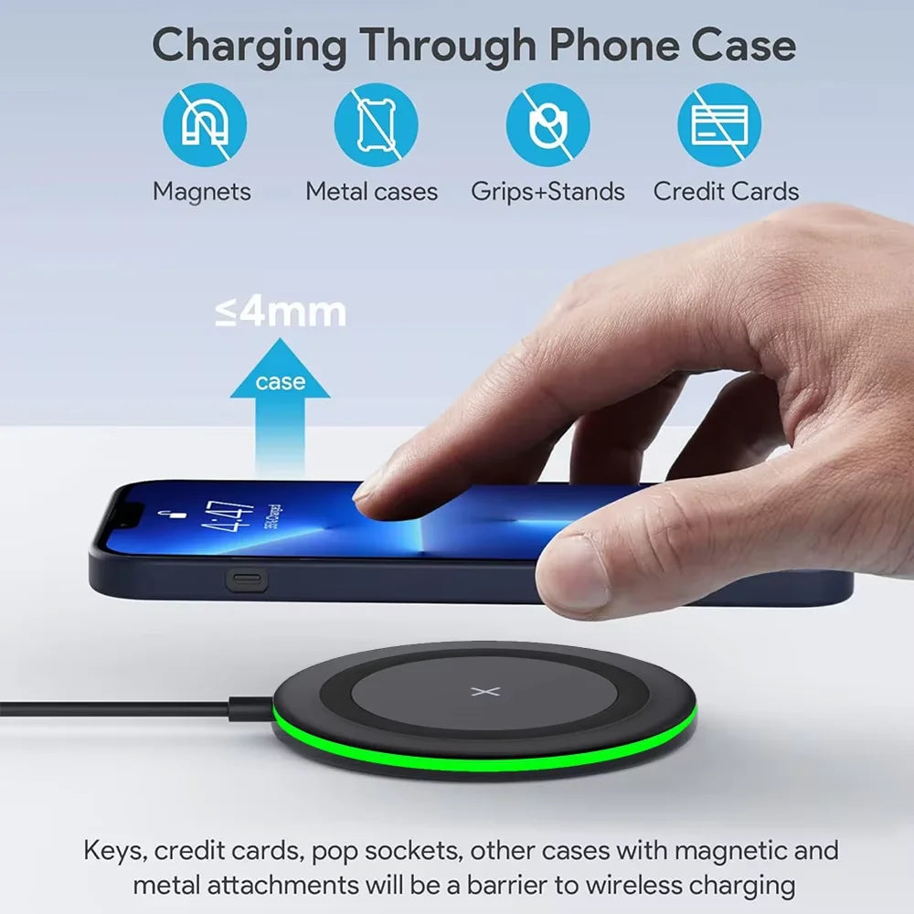 30W Wireless Charger LED Phone Charger Stand Suitable for IPhone17 16 15 14 13 12 Pro Fast Charging Base for Xiaomi Samsung